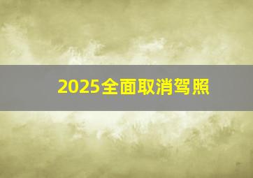 2025全面取消驾照