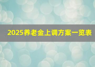 2025养老金上调方案一览表