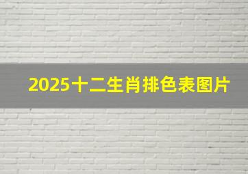 2025十二生肖排色表图片