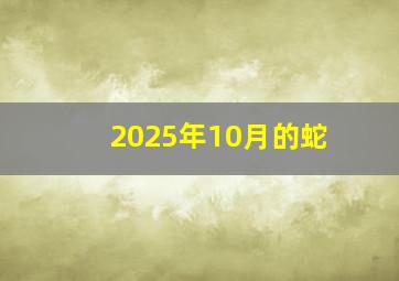 2025年10月的蛇