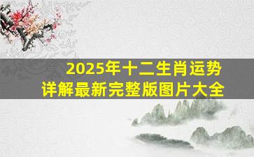 2025年十二生肖运势详解最新完整版图片大全