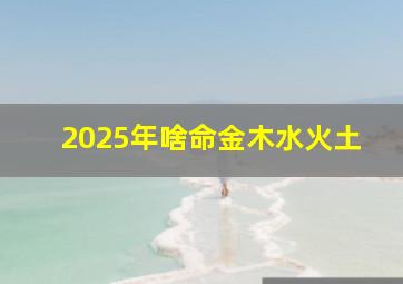 2025年啥命金木水火土