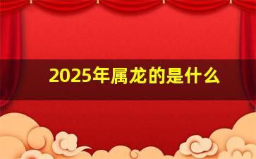 2025年属龙的是什么