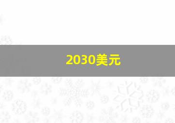 2030美元