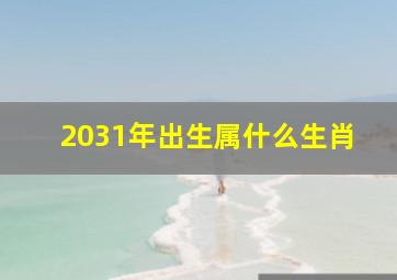 2031年出生属什么生肖