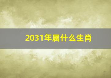 2031年属什么生肖