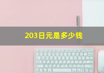 203日元是多少钱