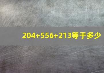 204+556+213等于多少