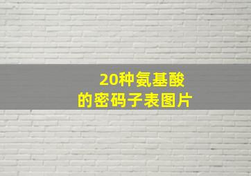 20种氨基酸的密码子表图片