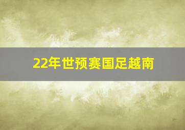 22年世预赛国足越南