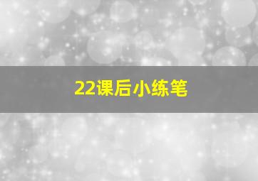 22课后小练笔