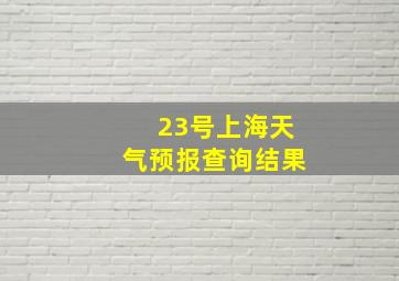 23号上海天气预报查询结果