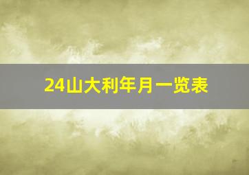 24山大利年月一览表