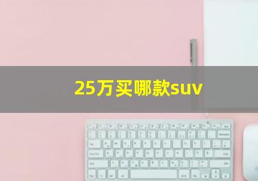 25万买哪款suv