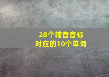 28个辅音音标对应的10个单词