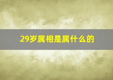 29岁属相是属什么的