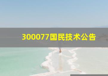 300077国民技术公告