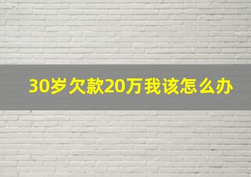 30岁欠款20万我该怎么办