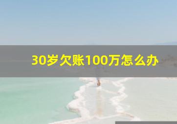 30岁欠账100万怎么办