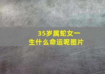 35岁属蛇女一生什么命运呢图片