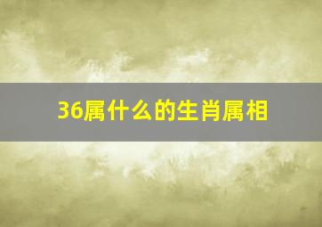 36属什么的生肖属相