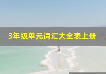 3年级单元词汇大全表上册