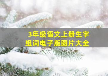 3年级语文上册生字组词电子版图片大全