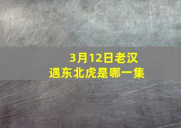 3月12日老汉遇东北虎是哪一集