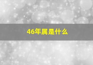 46年属是什么