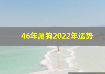 46年属狗2022年运势