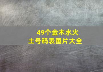 49个金木水火土号码表图片大全