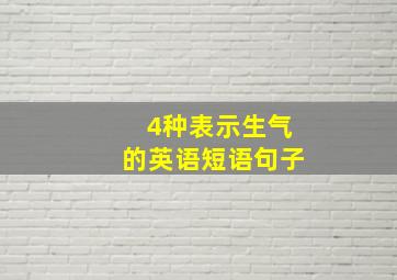 4种表示生气的英语短语句子