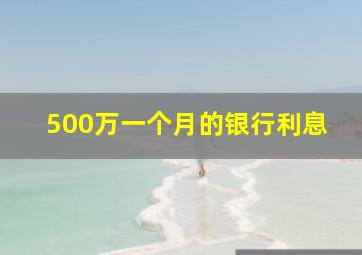 500万一个月的银行利息