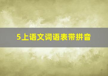 5上语文词语表带拼音