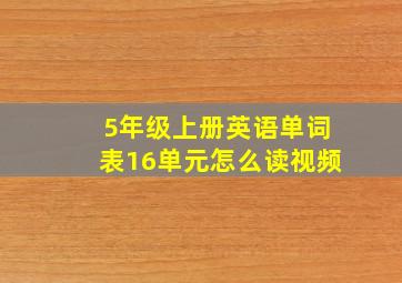 5年级上册英语单词表16单元怎么读视频