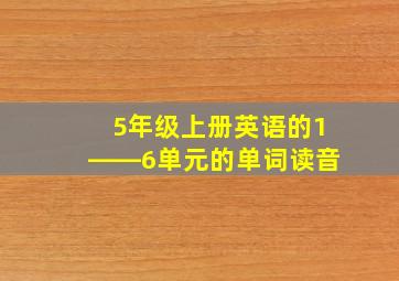 5年级上册英语的1――6单元的单词读音