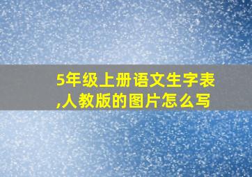 5年级上册语文生字表,人教版的图片怎么写