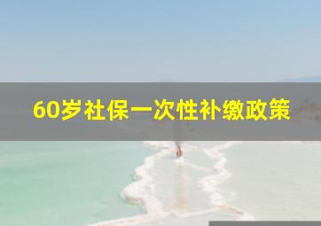 60岁社保一次性补缴政策