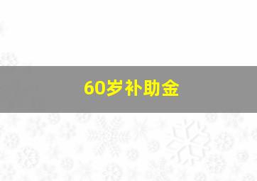 60岁补助金