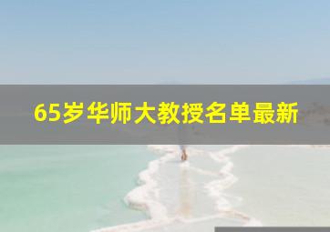 65岁华师大教授名单最新