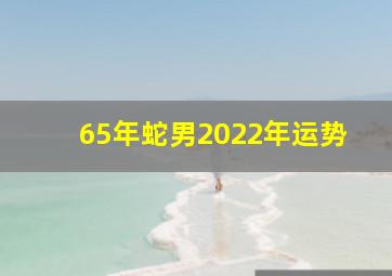 65年蛇男2022年运势