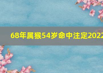 68年属猴54岁命中注定2022