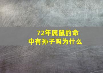 72年属鼠的命中有孙子吗为什么