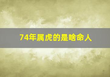 74年属虎的是啥命人