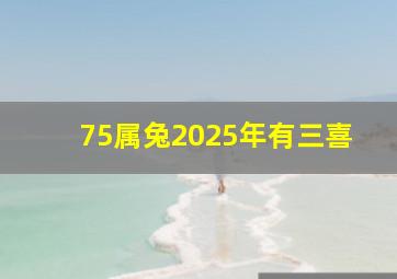 75属兔2025年有三喜