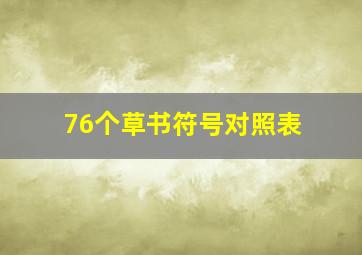 76个草书符号对照表