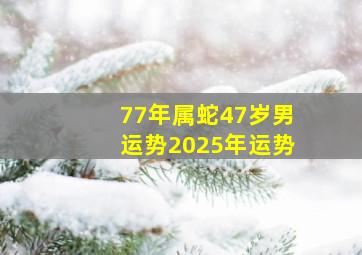 77年属蛇47岁男运势2025年运势