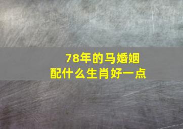 78年的马婚姻配什么生肖好一点