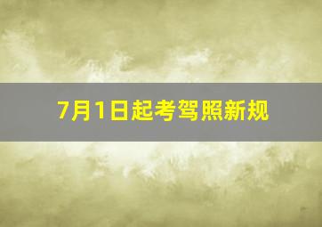 7月1日起考驾照新规