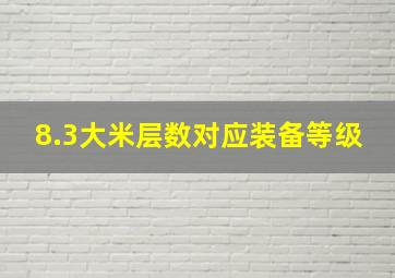 8.3大米层数对应装备等级